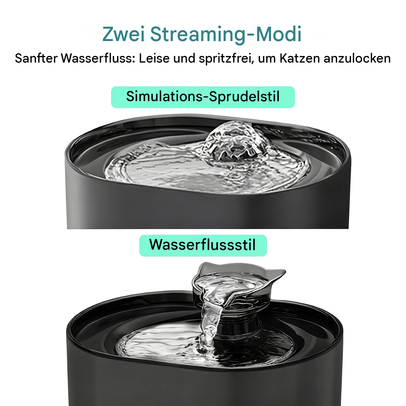 LumiFlow™ – Geräuscharmer Automatischer Katzenwasserbrunnen (2,2L mit Filtersystem)