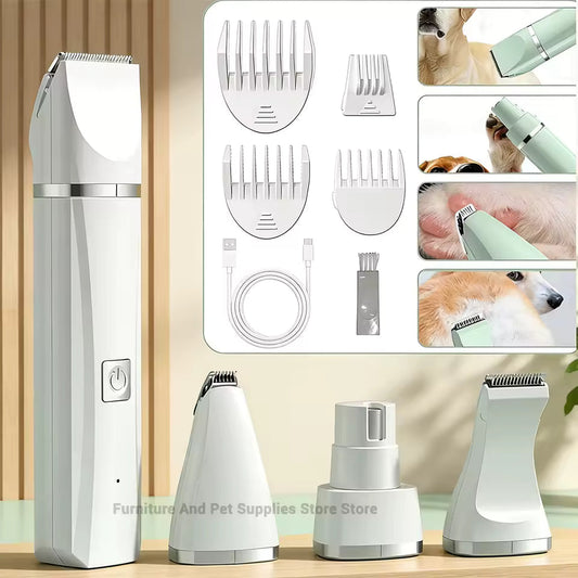 New 4-in-1 Electric Pet Multi functional Beauty Tool Set Dog Hair Clipper Rechargeable Pet Hair Clipper Shaver Cat Supplies