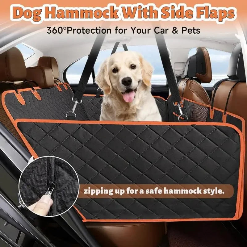 Hunde-Autositzbezug mit hartem Boden, wasserdichte Hunde-Autositzbezüge mit Netzfenster, Kratzer verhindern rutschfeste Hunde-Auto-Hängematte