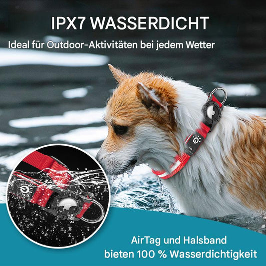 LumiGuard™ – Leuchtendes LED-Hundehalsband mit AirTag-Halterung (Wasserdicht & Aufladbar)