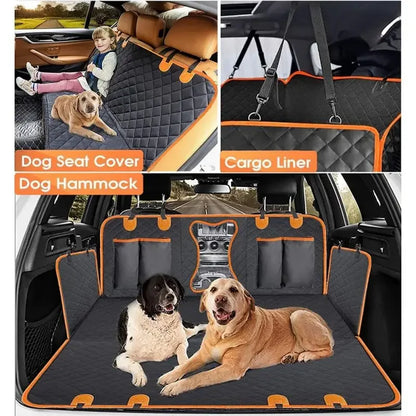 Hunde-Autositzbezug mit hartem Boden, wasserdichte Hunde-Autositzbezüge mit Netzfenster, Kratzer verhindern rutschfeste Hunde-Auto-Hängematte